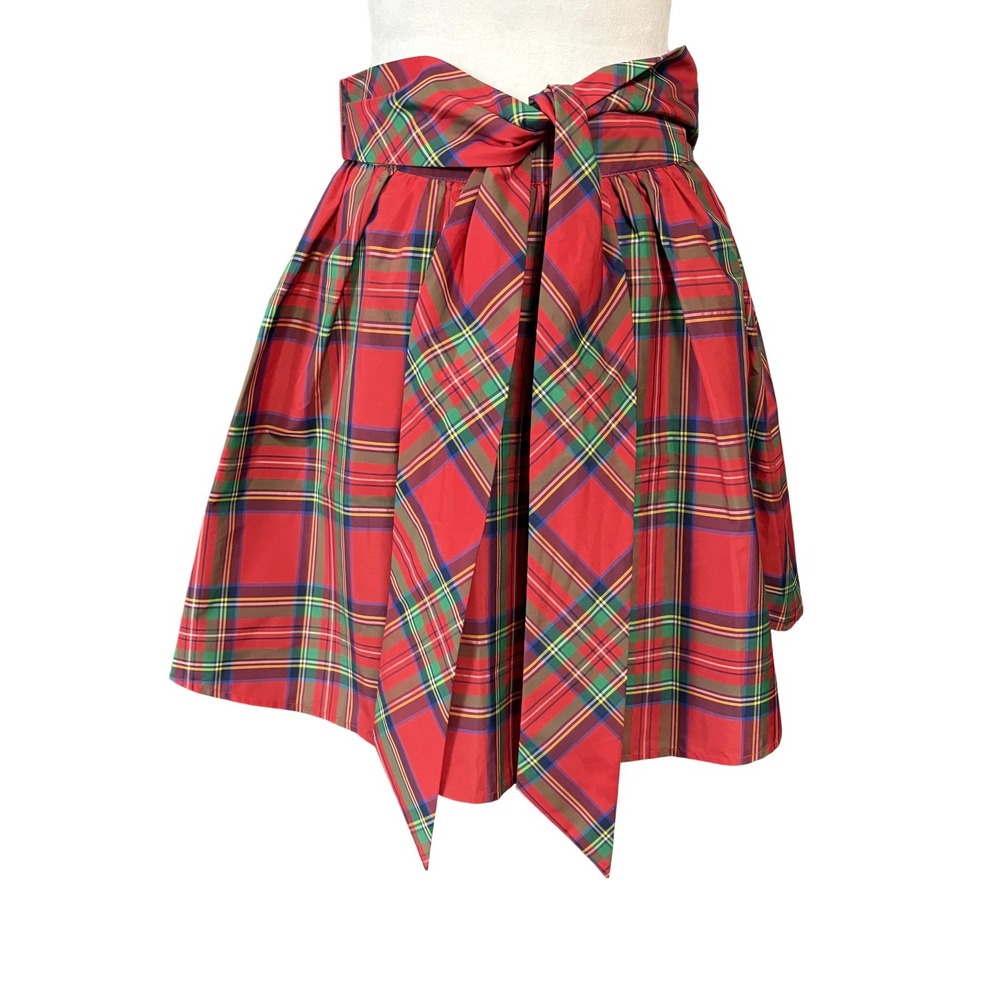 Vineyard Vines Skirt Womens 0 Red Plaid Bow A Line Mini Lined Holiday Party